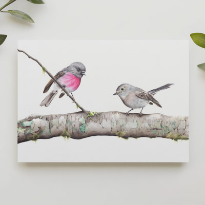 Rose Robins - Greeting Card